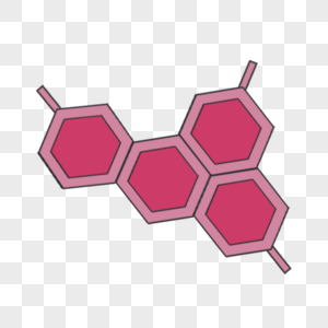 玫红色蜂窝结构科学教育元素剪贴画图片