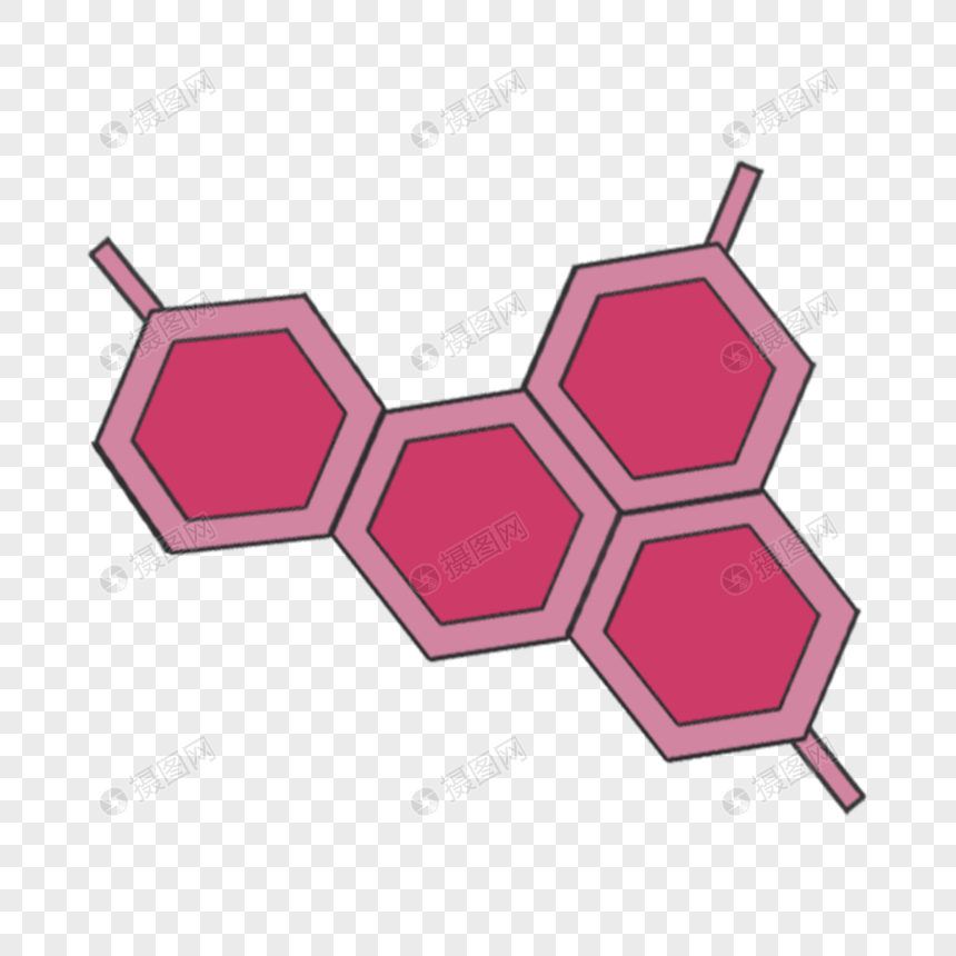 玫红色蜂窝结构科学教育元素剪贴画图片