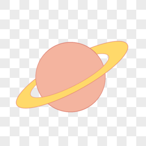 橙色宇宙星球科学教育元素剪贴画图片