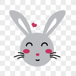 灰色可爱卡通复活节兔子图片
