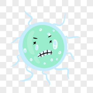 蓝色绿色简约形状卡通细菌图片