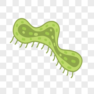 绿色简约卡通细菌图片