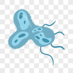 蓝色可爱简约形状卡通细菌图片