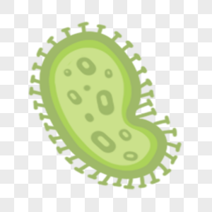 绿色可爱简约形状卡通细菌图片