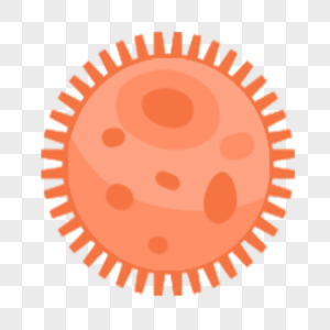 橙色渐变简约形状卡通细菌图片