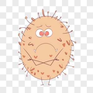浅橙色卡通可爱表情细菌图片