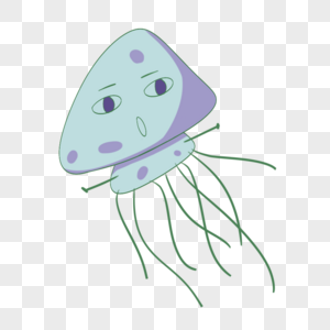 青色紫色卡通可爱细菌图片