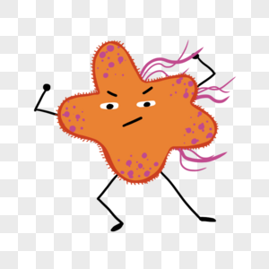 橙色卡通可爱微生物图片