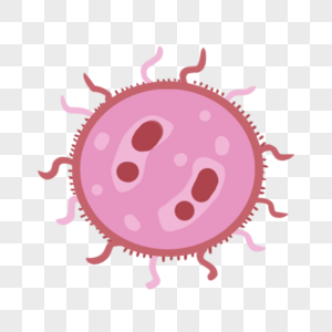 粉色卡通可爱细菌微生物图片