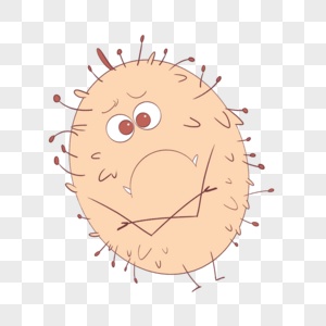 橙色卡通可爱表情细菌微生物图片