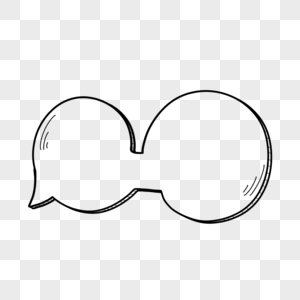 简约黑白线稿眼镜形状气泡对话框图片