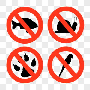 动物禁止图标组合图片