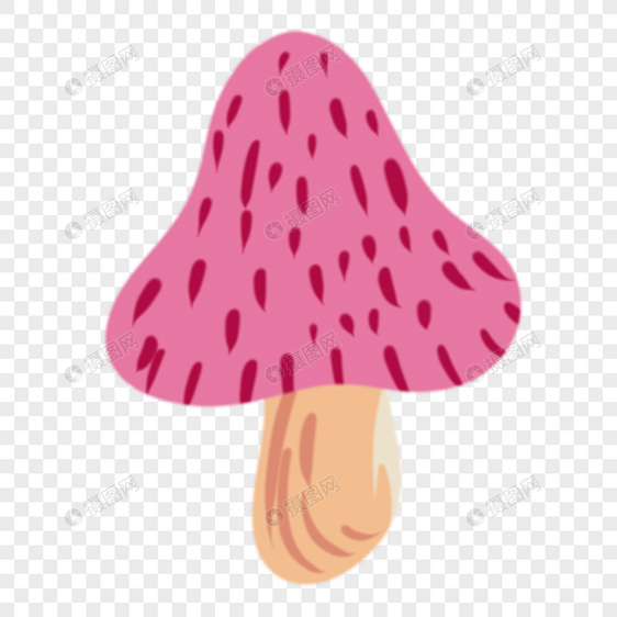 粉色可爱蘑菇卡通嬉皮士贴纸图片