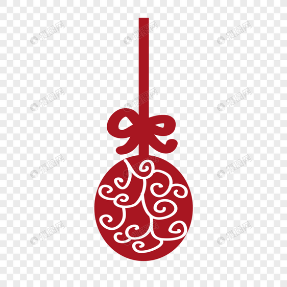红色圣诞球创意线条装饰背景图片