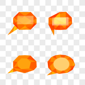 橘色多边形立体对话框高清图片