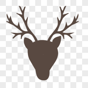 矢量鹿头熟褐色图片