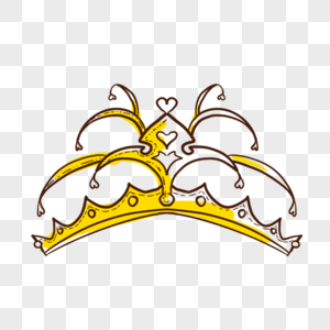 华丽的黄色线稿宝石皇冠图片