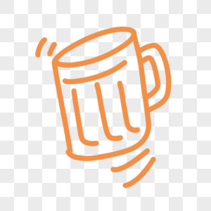 橙色线条啤酒杯图片