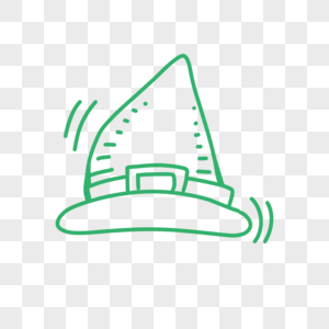 绿色涂鸦线条帽子图片