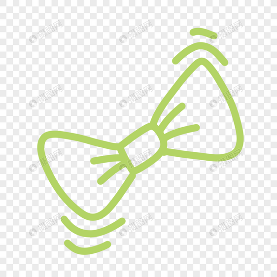 绿色创意蝴蝶结线条图形图片