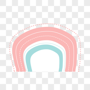 粉色时尚卡通彩虹线条图形图片