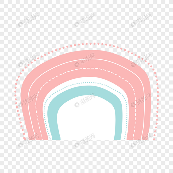 粉色时尚卡通彩虹线条图形图片