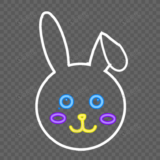 霓虹灯复活节兔子复活节彩蛋图片
