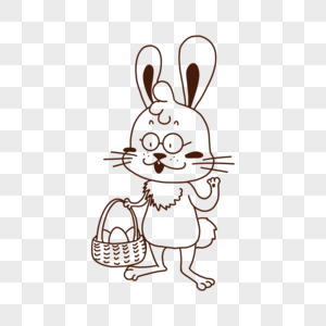 复活节拿篮子的兔子图片