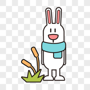 水彩复活节卡通彩蛋可爱白兔图片
