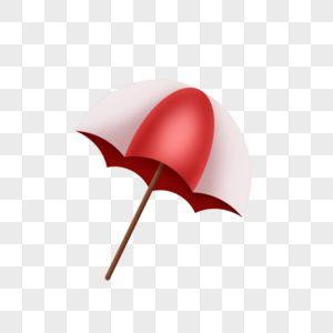 遮阳伞红白写实图片