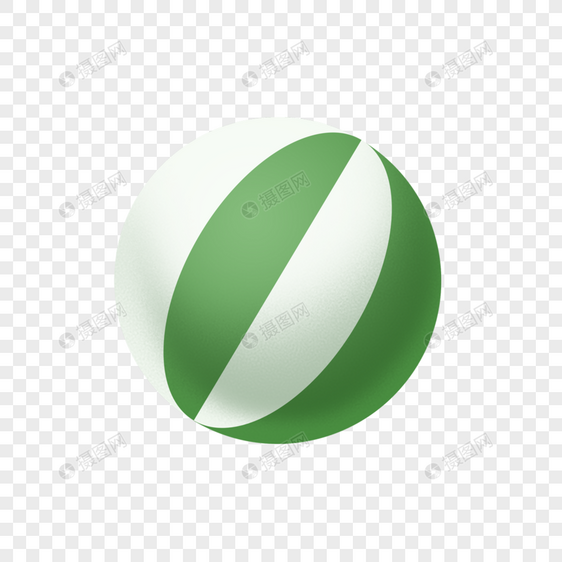 绿白条纹球图片