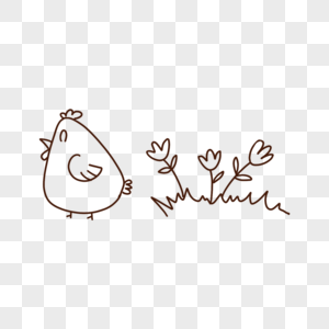 复活节鸡涂鸦线稿图片
