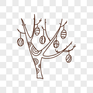 复活节彩蛋涂鸦树图片