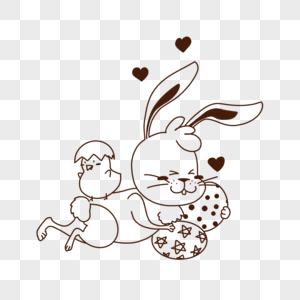 复活节兔子涂鸦图片