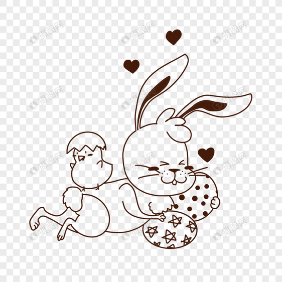 复活节兔子涂鸦图片
