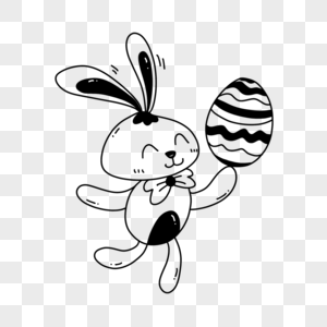简约可爱卡通黑色兔子图片
