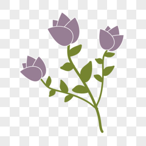 紫色创意花卉植物装饰图形图片