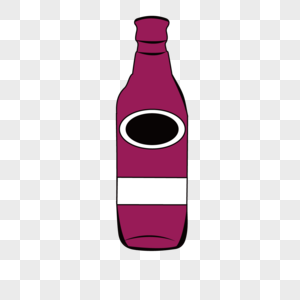 葡萄酒酒瓶紫色装饰图形图片