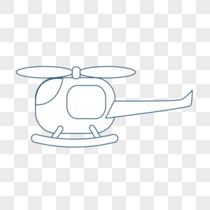 直升飞机线条白色装饰图形图片