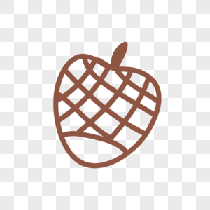 棕色线条苹果矢量元素图片