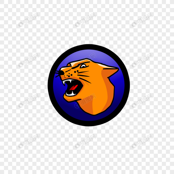橙色豹子头电竞徽章图片