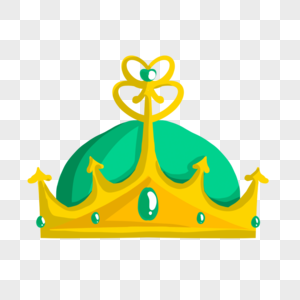 绿色冒顶绿宝石卡通金色皇冠图片