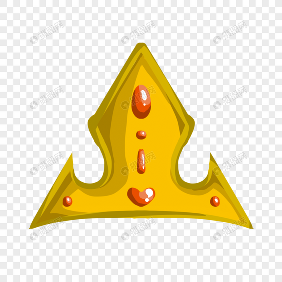 红色玛瑙三角形卡通金色皇冠图片