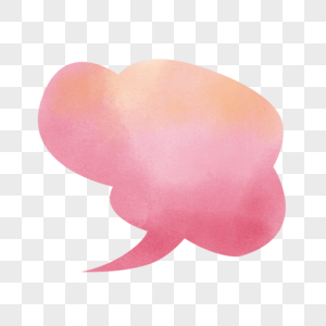 粉色云朵可爱水彩气泡对话框图片