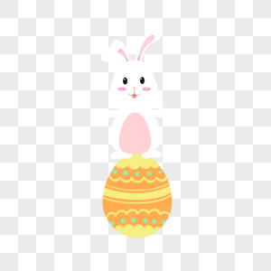 复活节黄色彩蛋和兔子图片