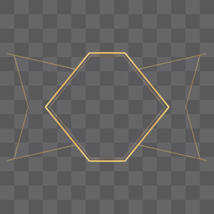蝴蝶结形状抽象几何金色边框图片