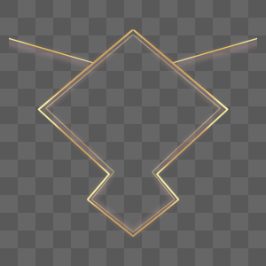 抽象几何金色边框对称线条图片