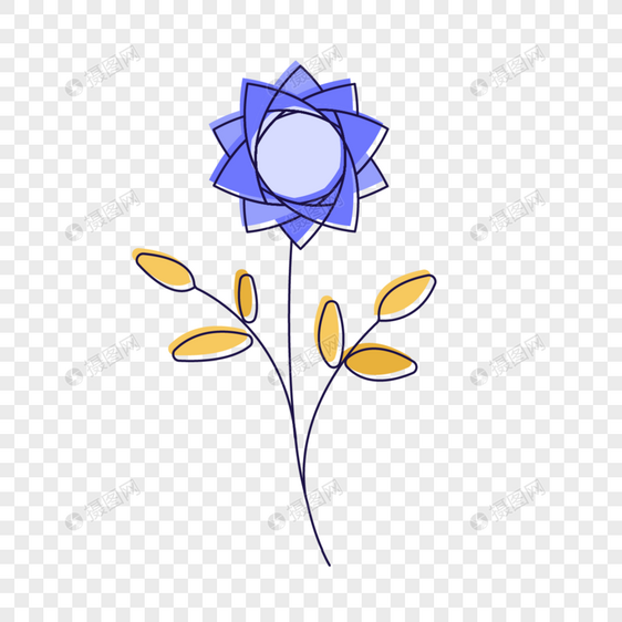 蓝色几何图案花瓣春天花朵图片