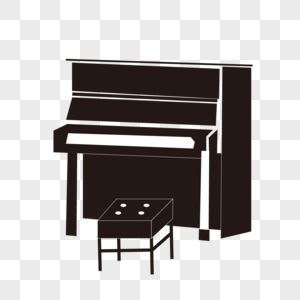 线稿音乐乐器卡通钢琴剪贴画图片