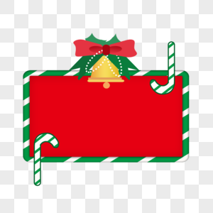 可爱圣诞节铃铛糖果红色背景图片